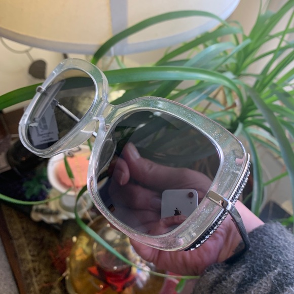 Authentic BOUCHERON 54 glitter oversized Square Swarovski crystals sunglasses - Picture 10 of 14